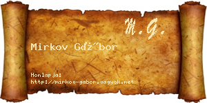 Mirkov Gábor névjegykártya